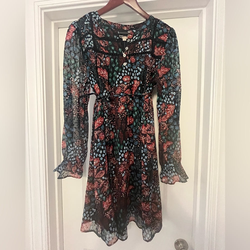 LOFT Long Sleeve Sundress with Square Neck